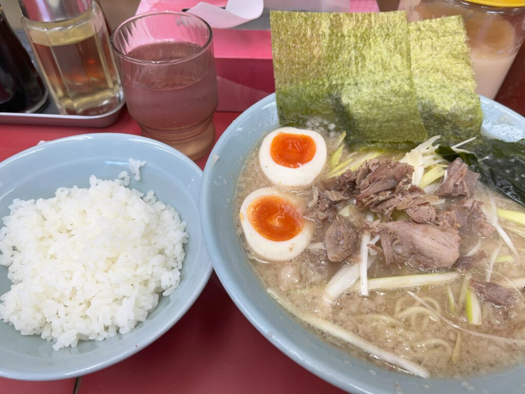 ネギラーメン+味玉+半ライス