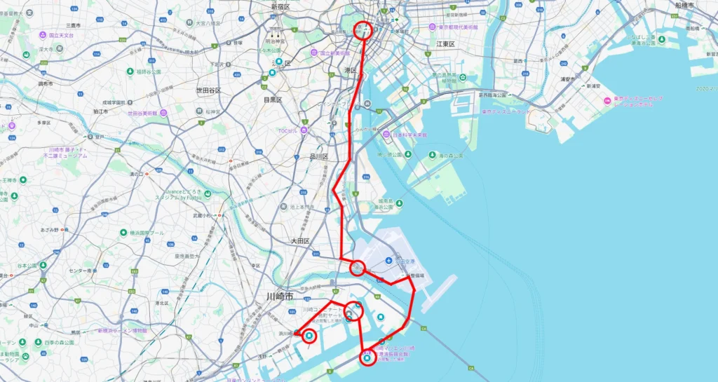 移動の全体像の地図