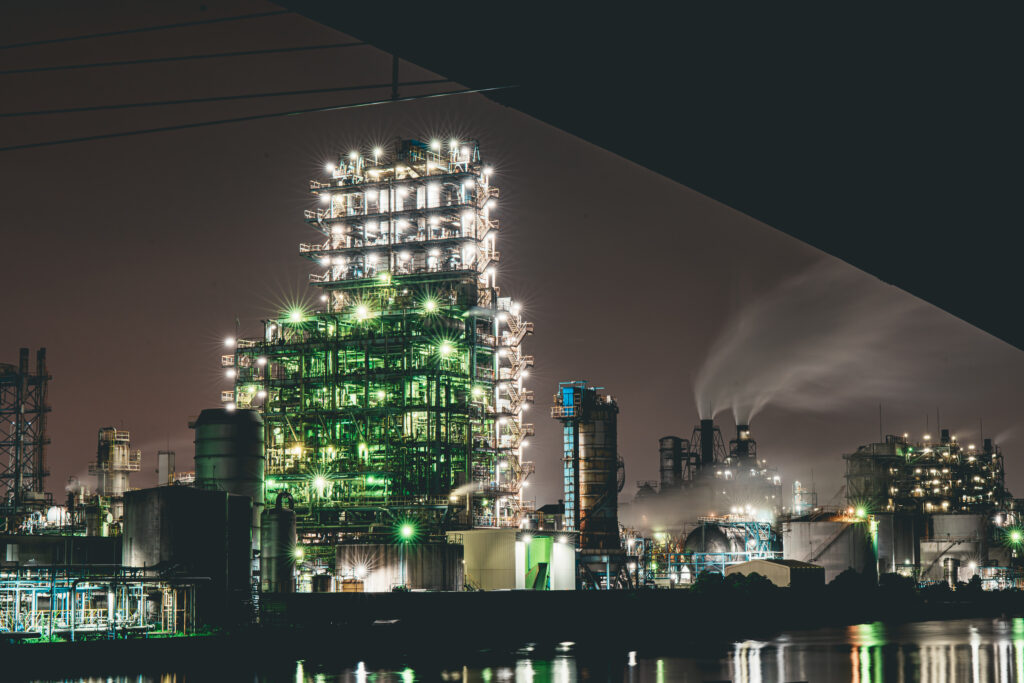 扇橋線路下から撮る工場夜景