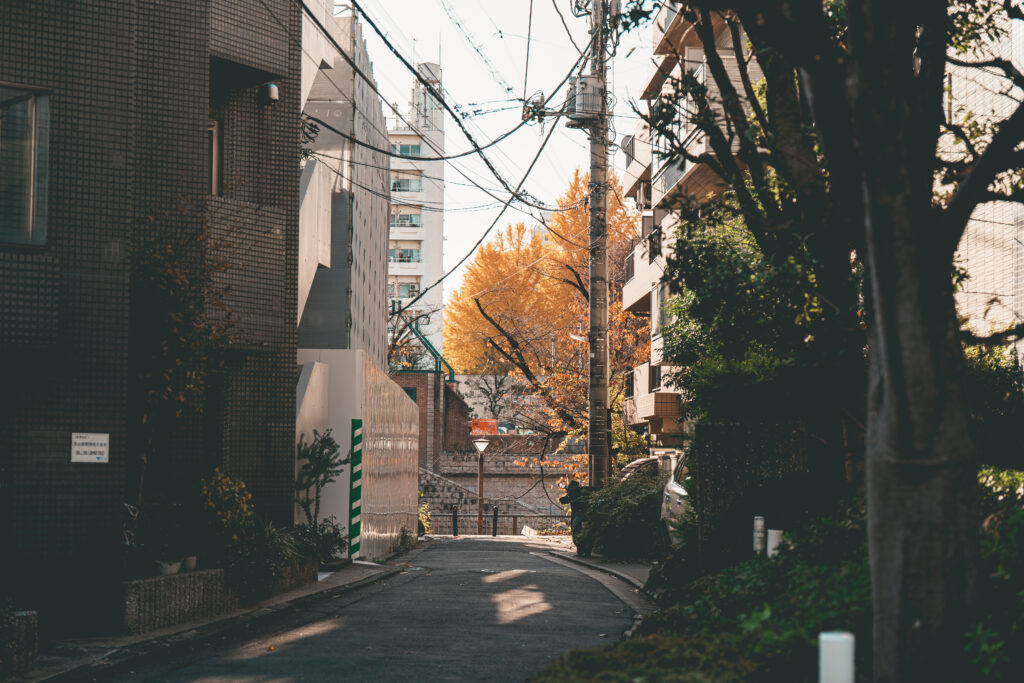 目黒川が見える住宅街